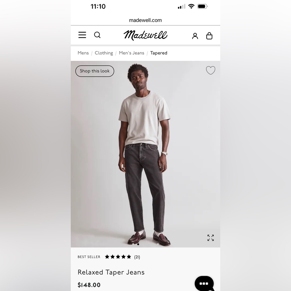 Madewell Men's Relaxed Taper Jeans in Hancock Wash